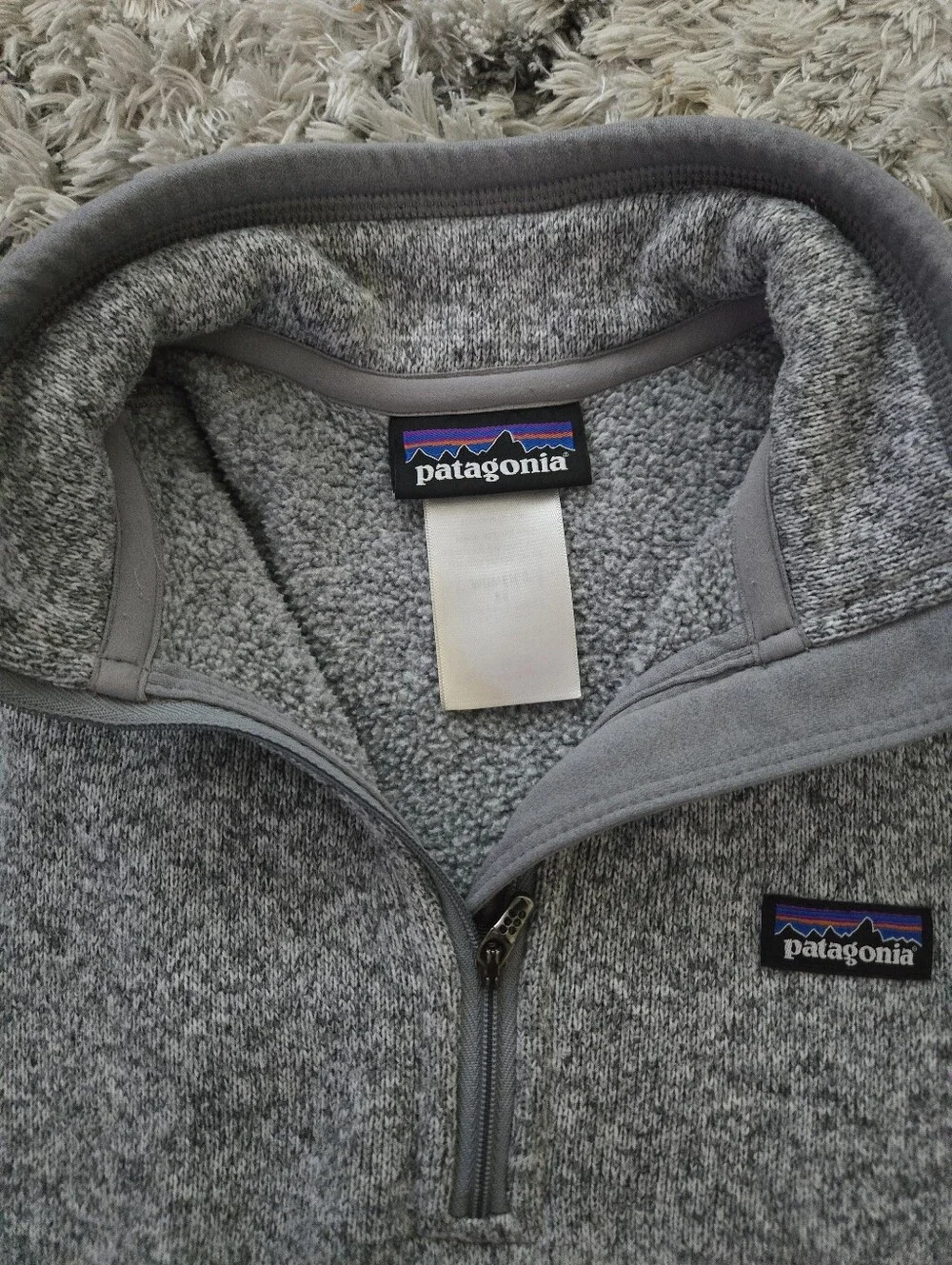Patagonia Heather Gray Quarter-Zip Fleece Pullover - Picture 2 of 3